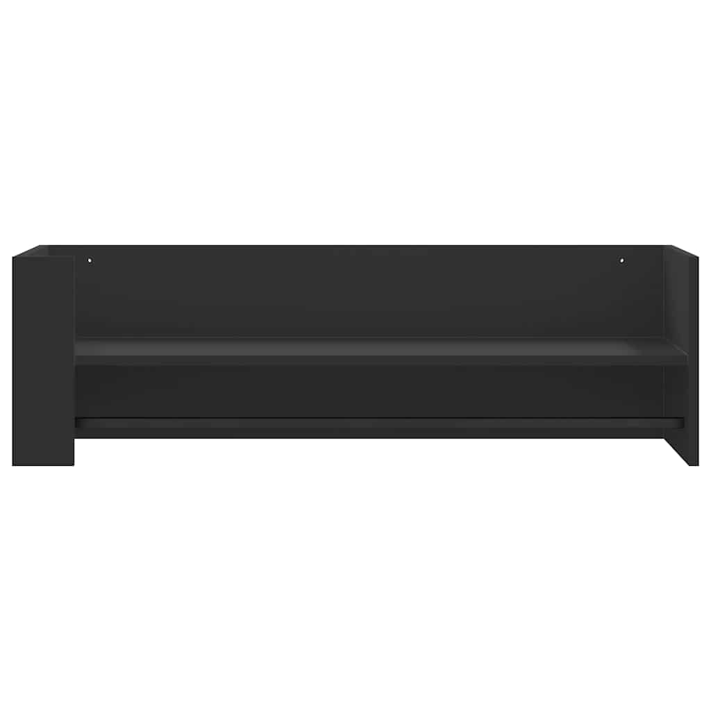 Prateleira de parede 100x35x30,5 cm derivados de madeira preto