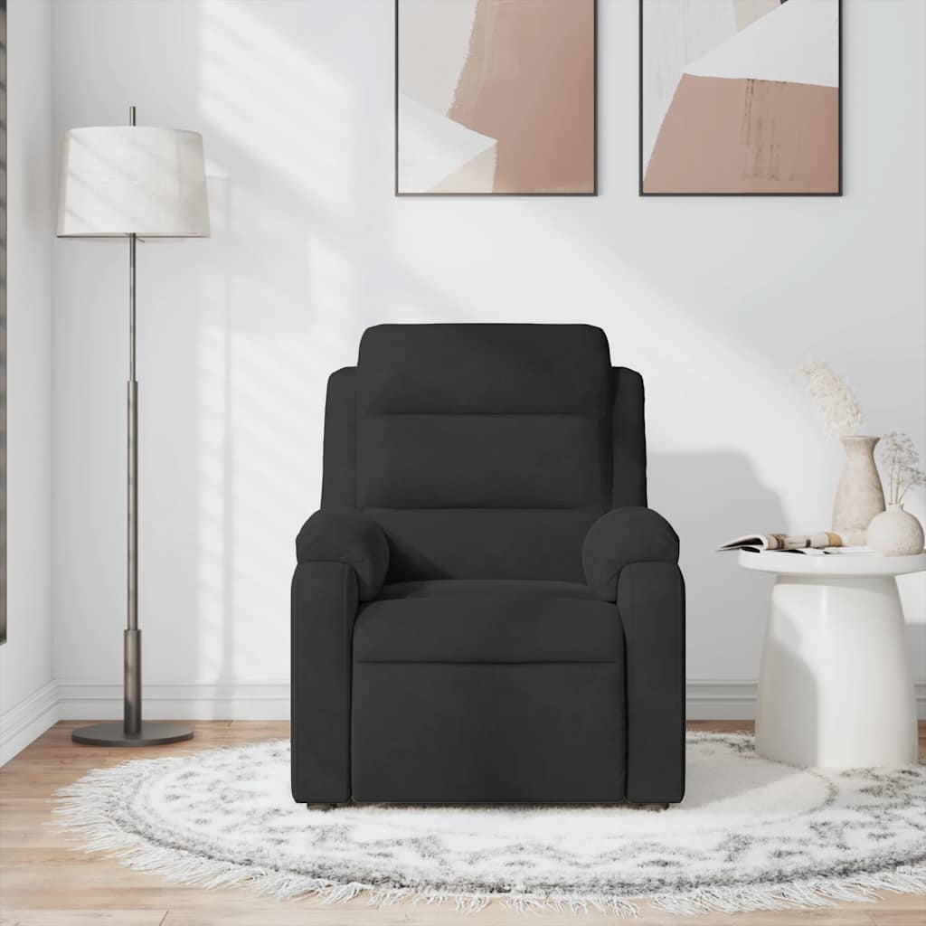 Poltrona de massagens reclinável veludo preto