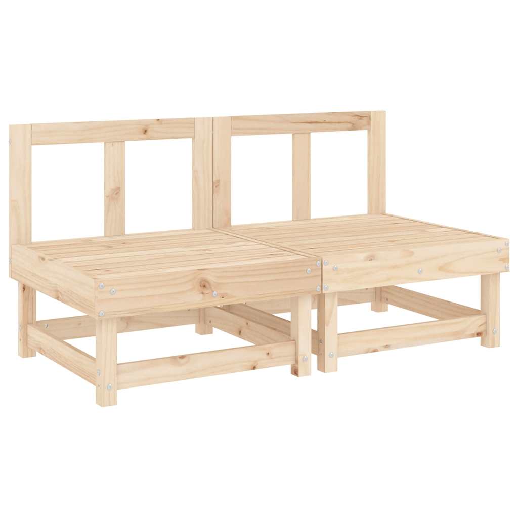 Sofás de centro com almofadões 2 pcs pinho maciço