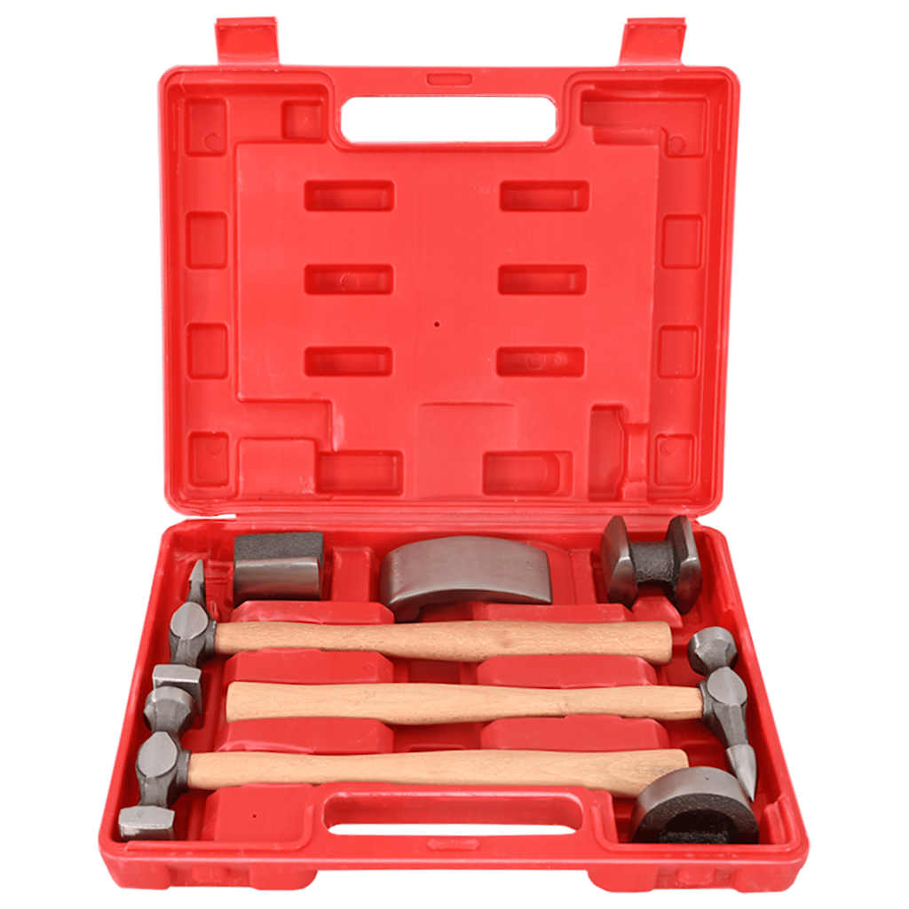 Conjunto c/ martelo reparação mossas carroçaria carro 7 pcs