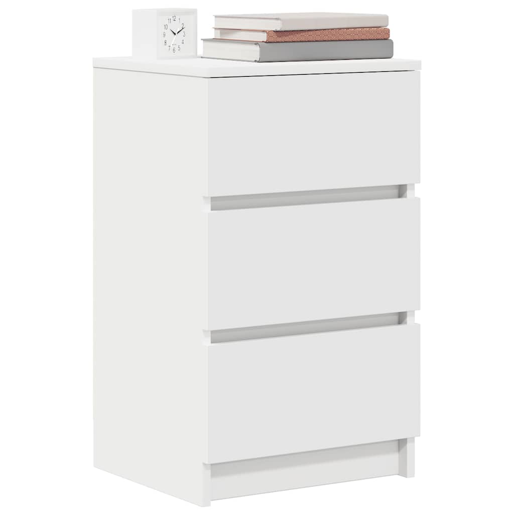Mesa de cabeceira com 3 gavetas 39x35x65 cm branco