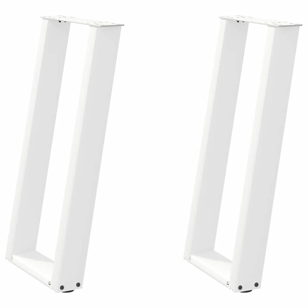 Pés de mesa de console em forma de u, 2 peças, branco, 28x(72-73) cm, aço