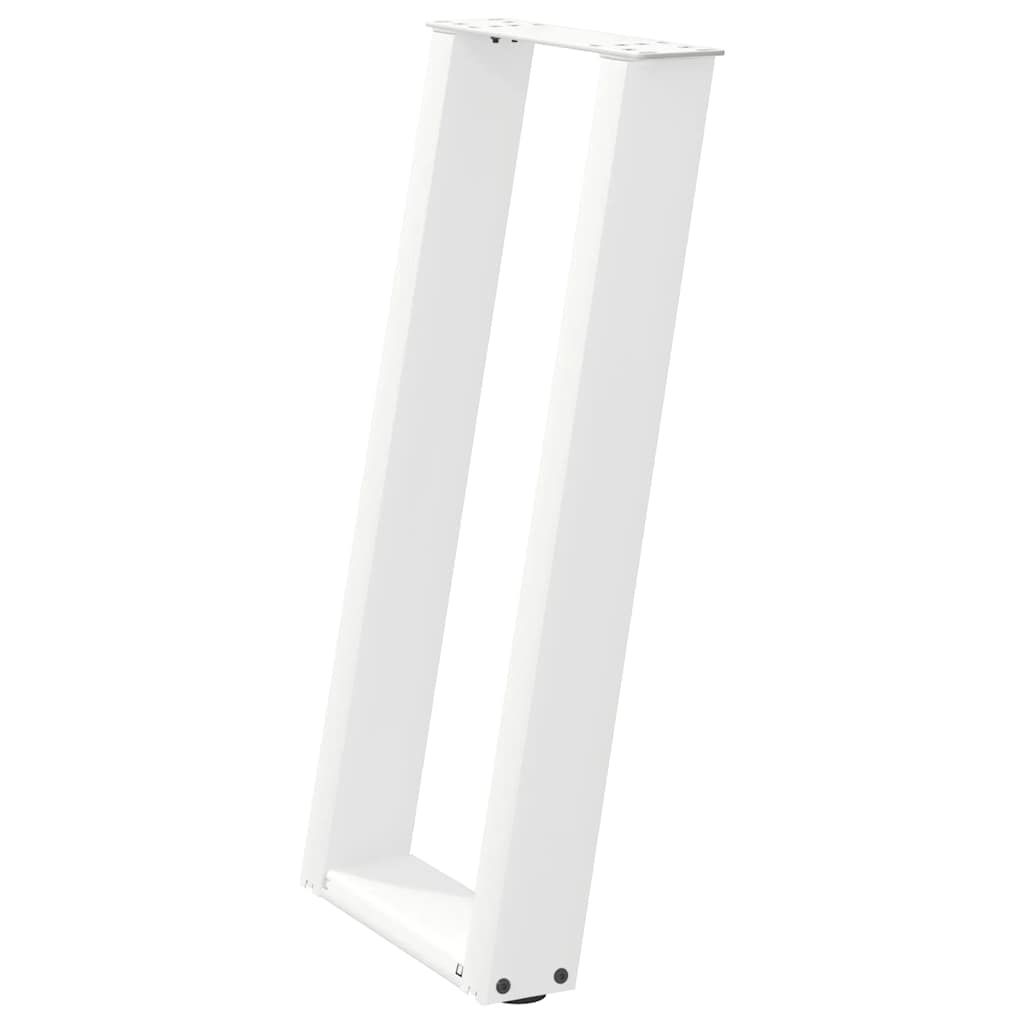 Pés de mesa de console em forma de u, 2 peças, branco, 28x(72-73) cm, aço