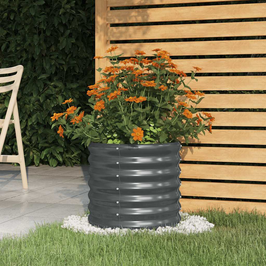 Vaso/floreira de jardim aço galvanizado 40x40x36cm antracite