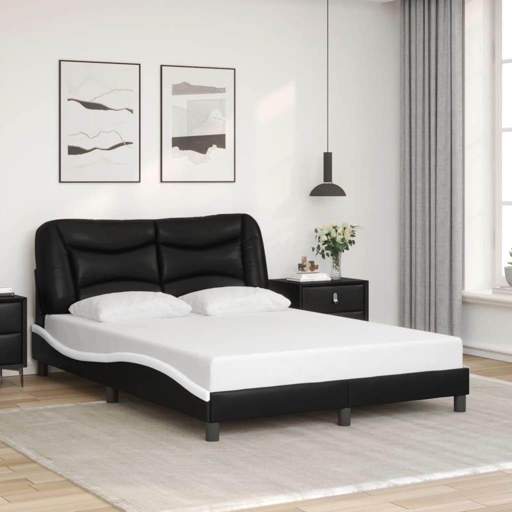 Estrutura de cama com LED sem colchão hvar 120x200cm preto/branco