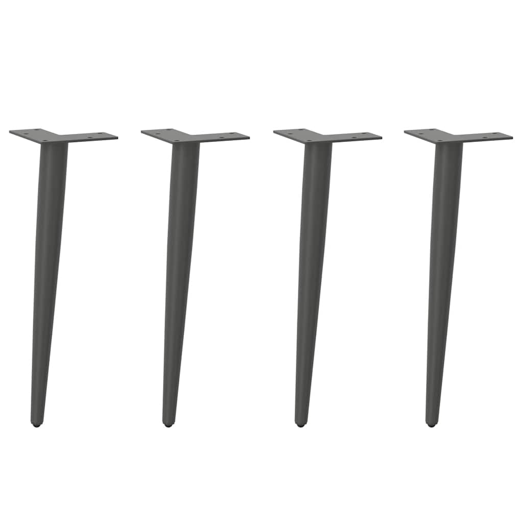 Pés para mesa de centro formato cônico 4 peças antracite 42-43 cm aço