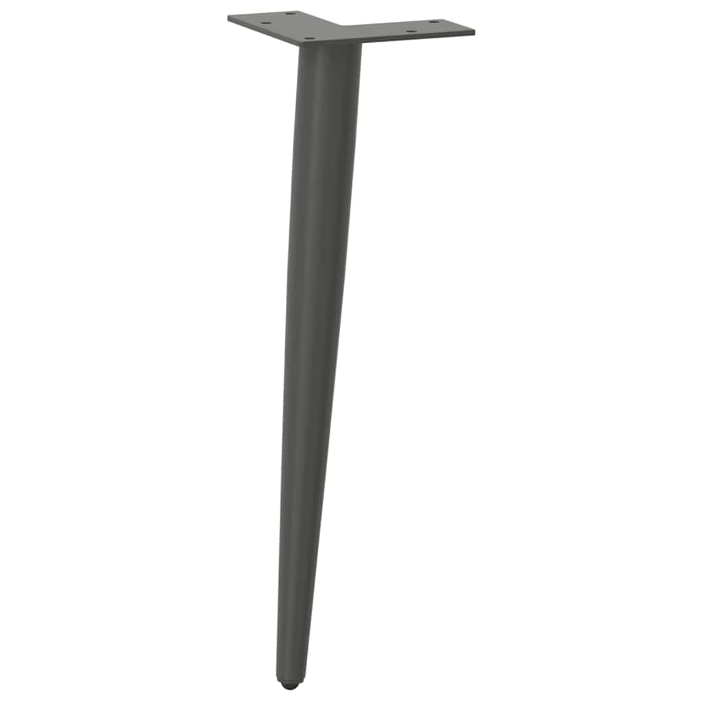 Pés para mesa de centro formato cônico 4 peças antracite 42-43 cm aço