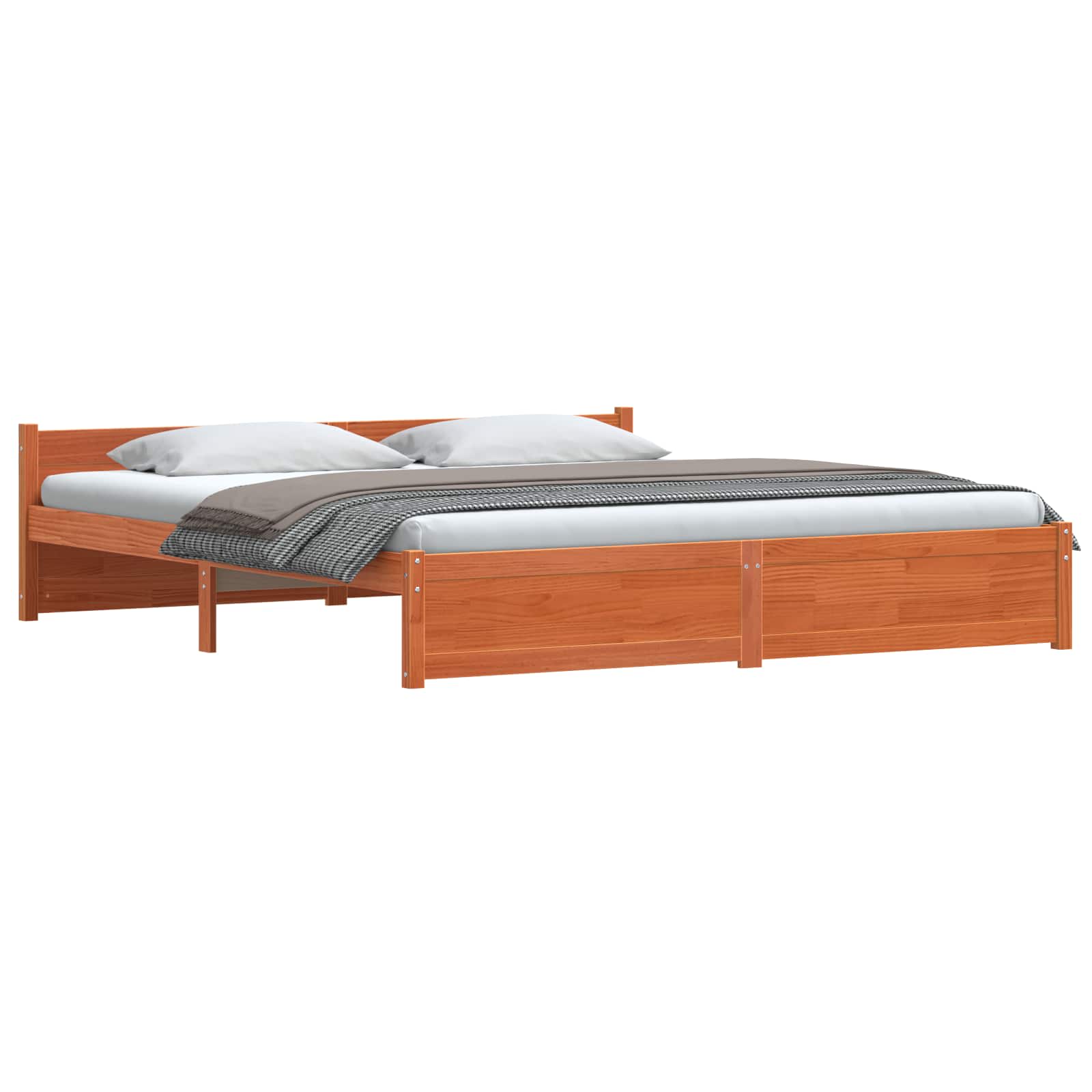 Estrutura da cama marrom cera 205,5 x 205,5 x 51 cm
