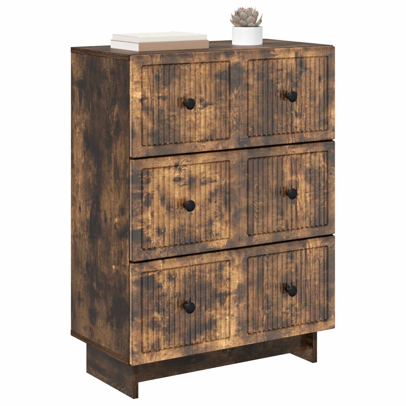 Gabinete de gavetas carvalho fumado 66 x 34,5 x 90 cm