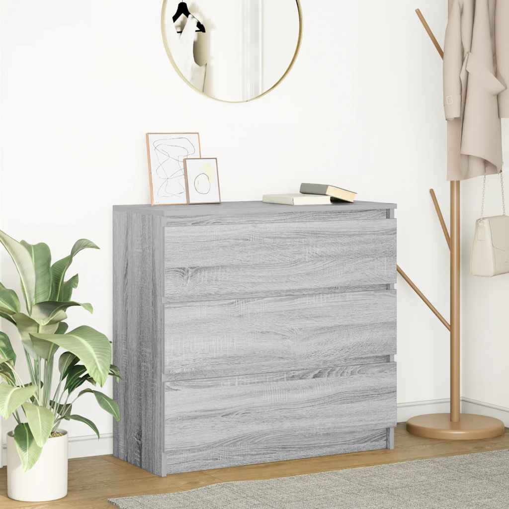 Aparador 80x35x76 cm derivados de madeira cinzento sonoma