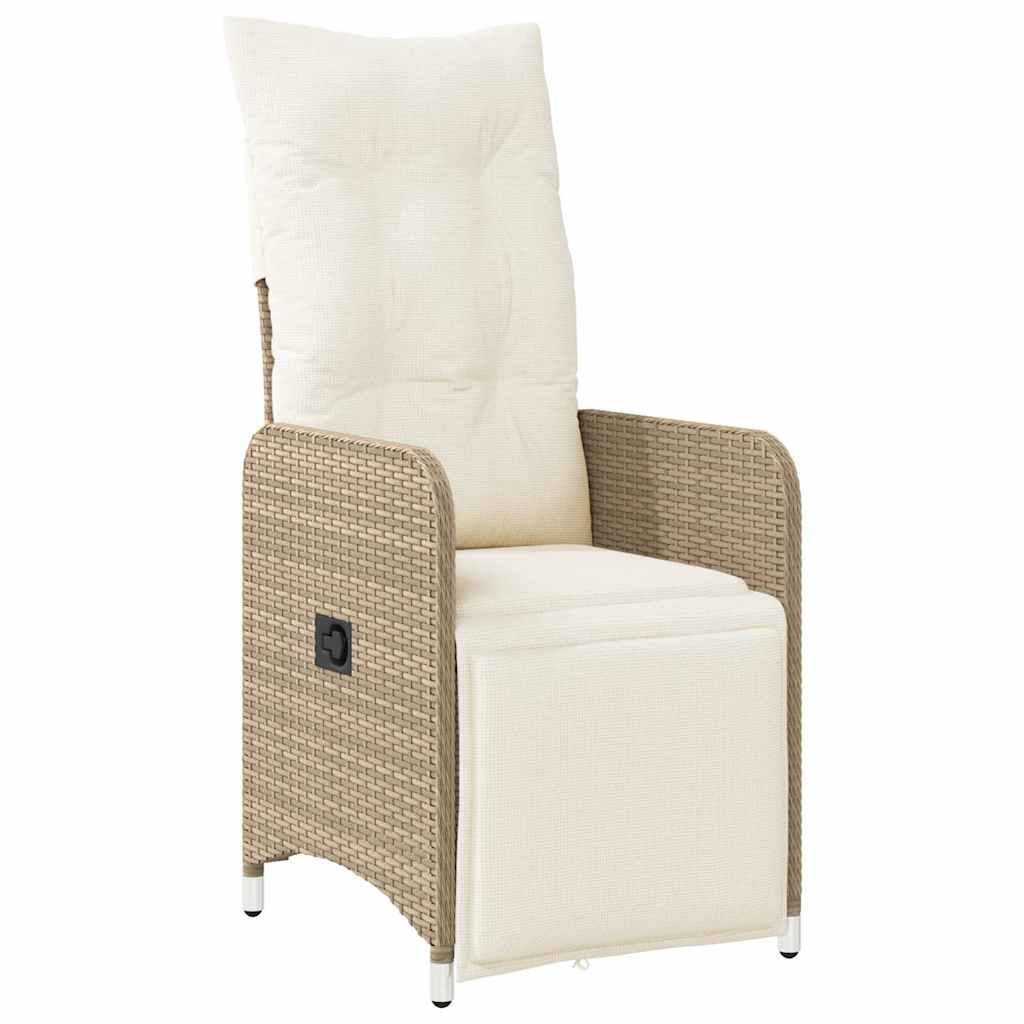 5 Pcs conjunto bistrô p/ jardim c/ almofadões vime PE castanho