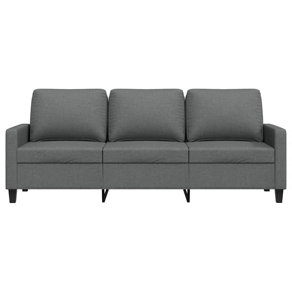 Sofá de 3 lugares 180 cm tecido cinza-escuro