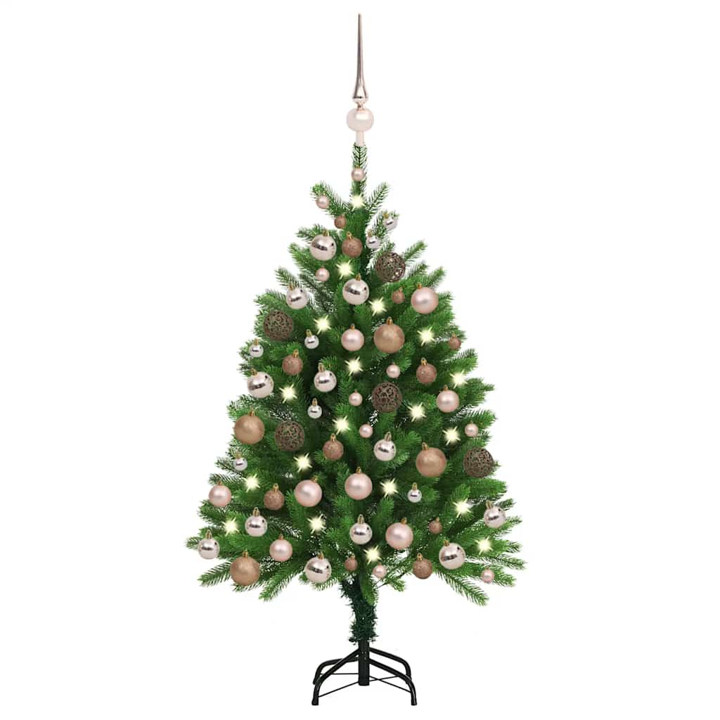 Árvore natal artificial pré-iluminada c/ bolas 120 cm verde