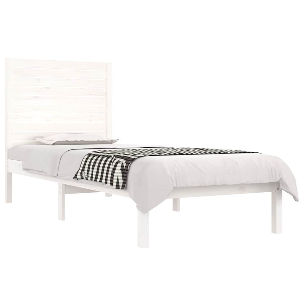 Estrutura cama pequena solteiro 75x190 cm madeira maciça branco