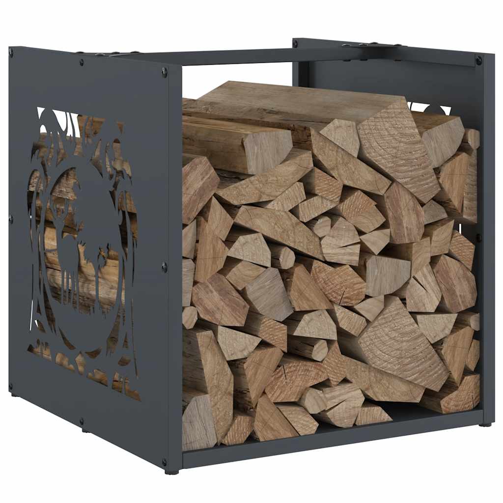 Suporte para lenha 40x40x40 cm aço laminado a frio antracite