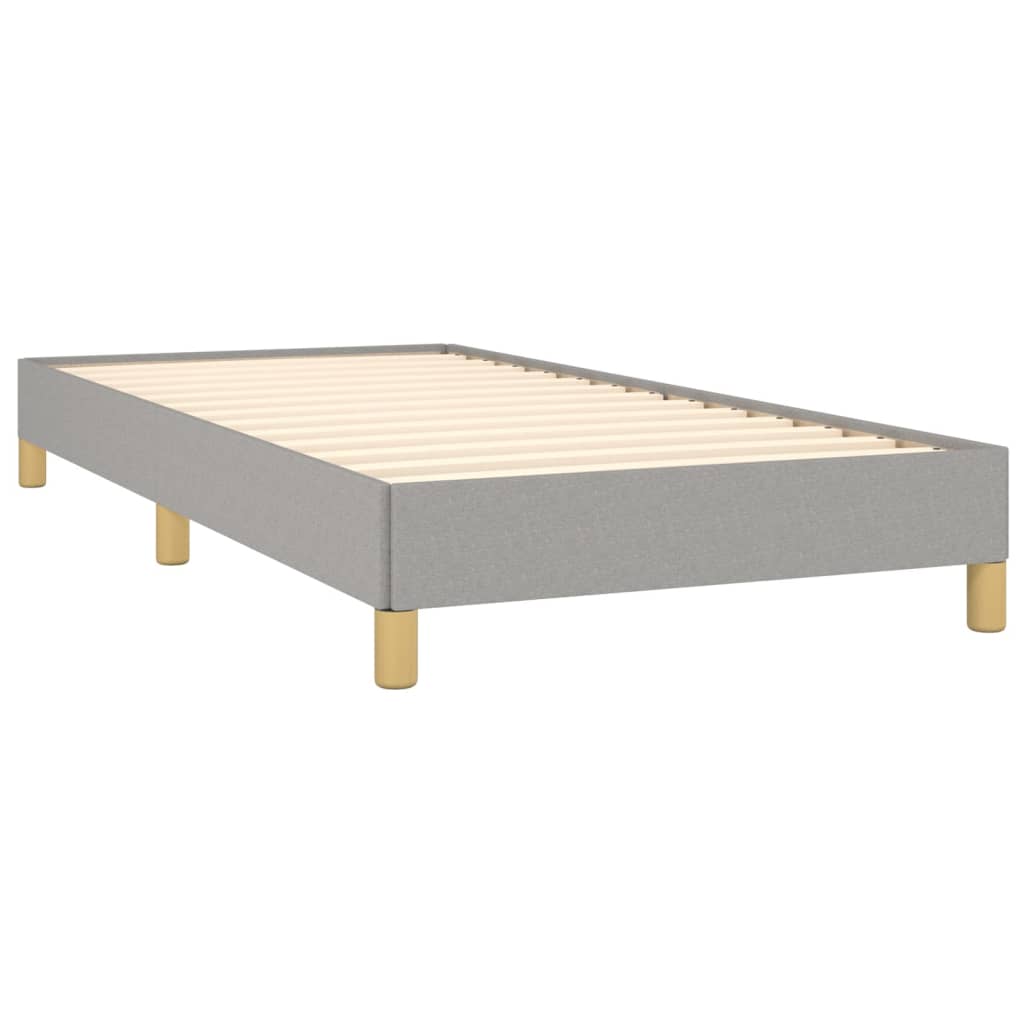 Estrutura de cama sem colchão 90x190 cm tecido cinzento-claro