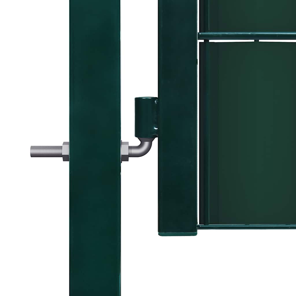 Portão de cerca em PVC e aço 100x81 cm verde