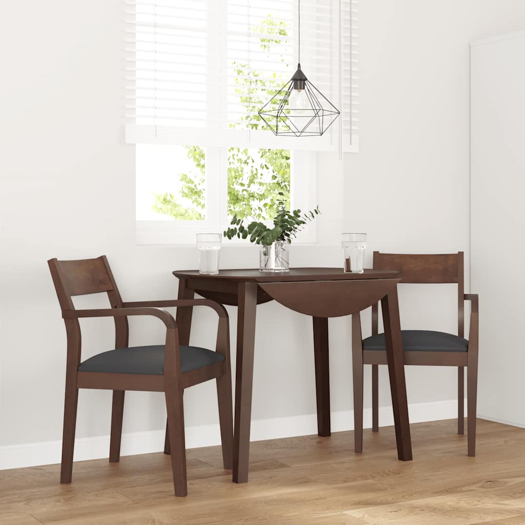 Cadeiras de jantar com almofadões 2 pcs madeira maciça castanho