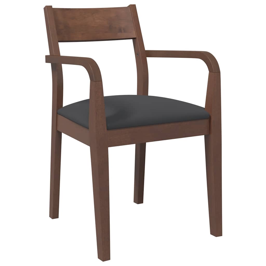 Cadeiras de jantar com almofadões 2 pcs madeira maciça castanho