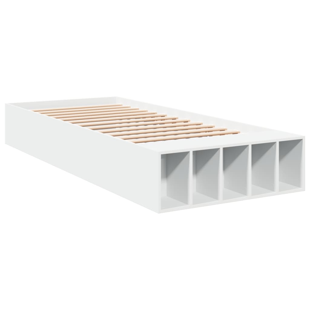 Estrutura de cama 75x190 cm derivados de madeira branco