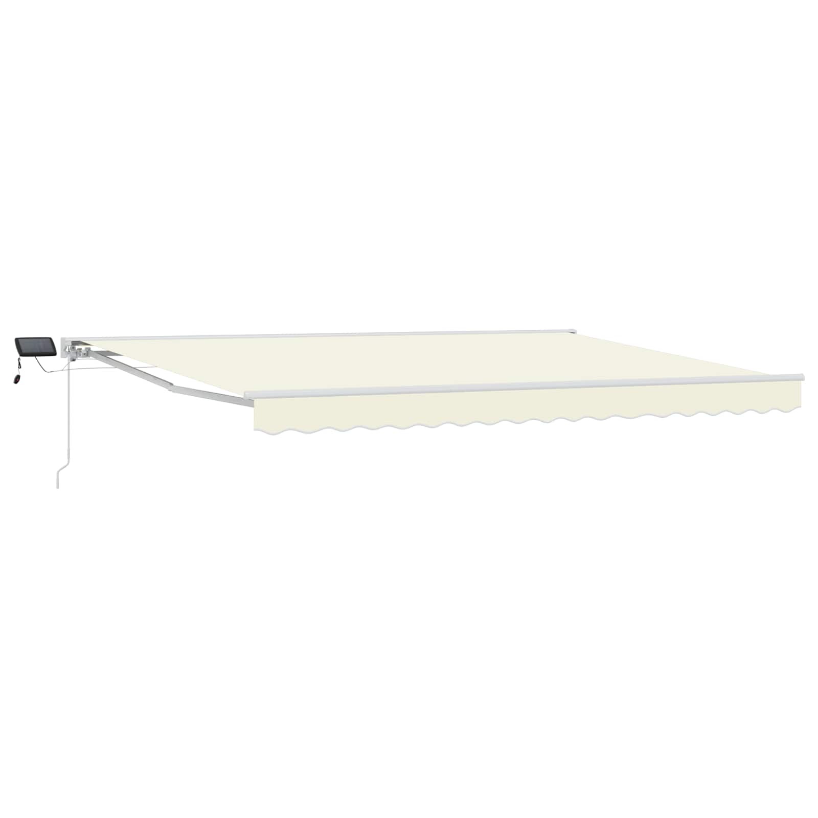 Estrutura de toldo manual com leds creme e branco 5 × 3,5 m