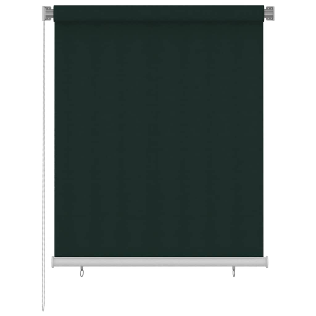 Estore de rolo para exterior 125 (l) x 140 (a) cm verde-escuro HDPE