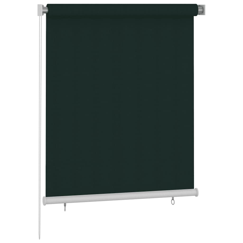 Estore de rolo para exterior 125 (l) x 140 (a) cm verde-escuro HDPE