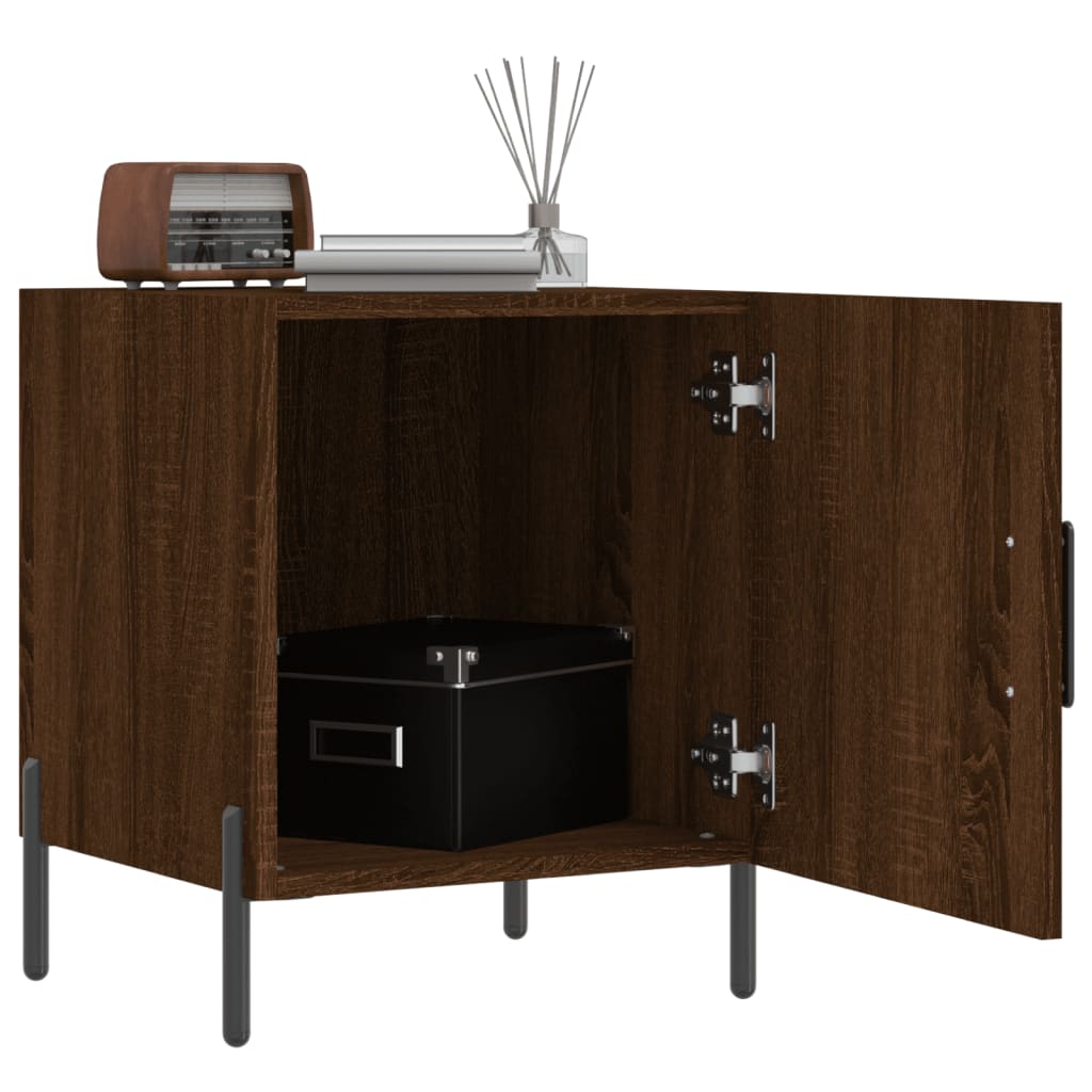 Mesa cabeceira 2pcs 40x40x50cm deriv. madeira carvalho castanho
