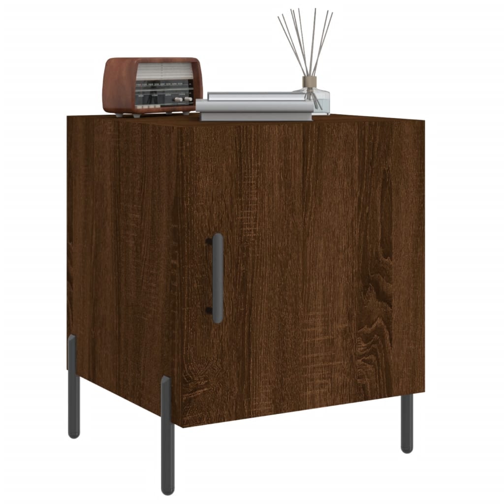 Mesa cabeceira 2pcs 40x40x50cm deriv. madeira carvalho castanho