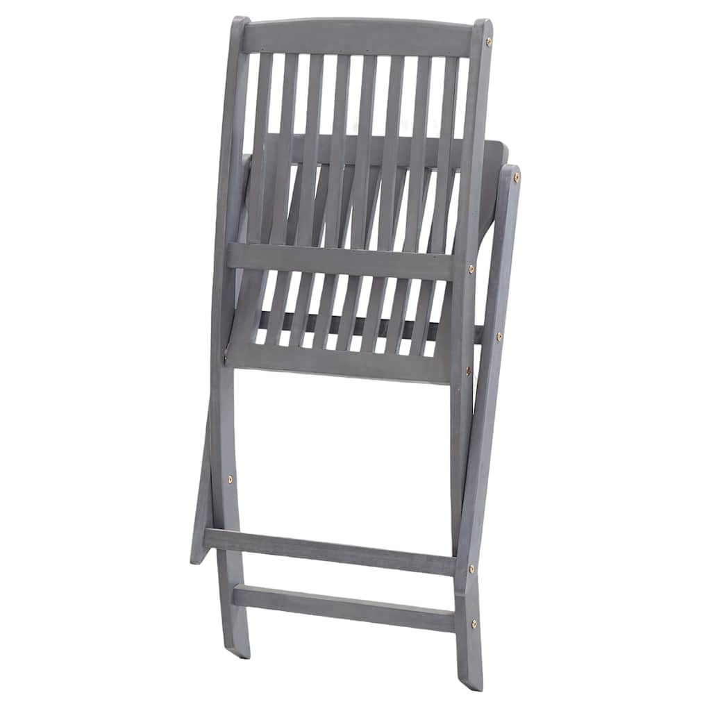 Cadeiras de exterior dobráveis 8pcs c/ almofadões acácia maciça