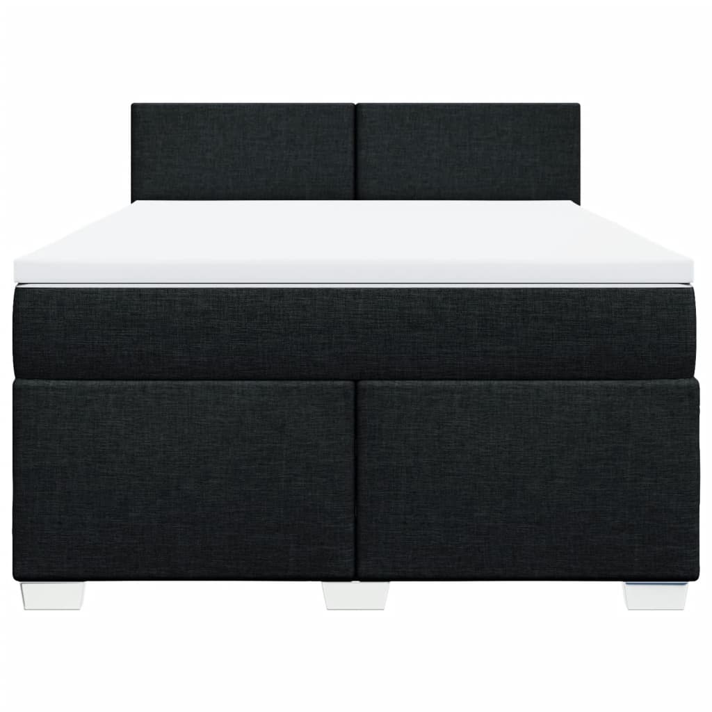 Cama com molas/colchão 140x200 cm tecido preto