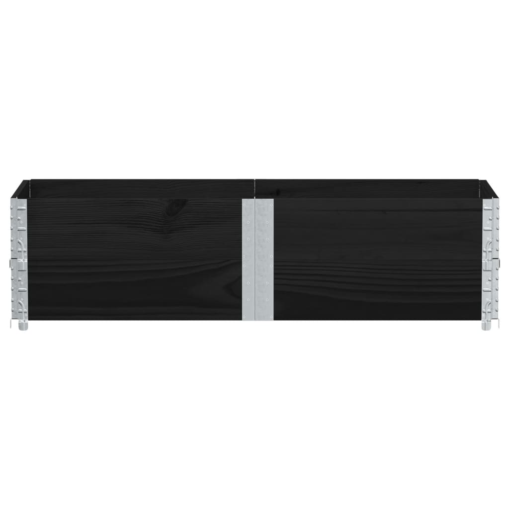 Colares p/ paletes 2 pcs 150x50 cm madeira pinho maciça preto