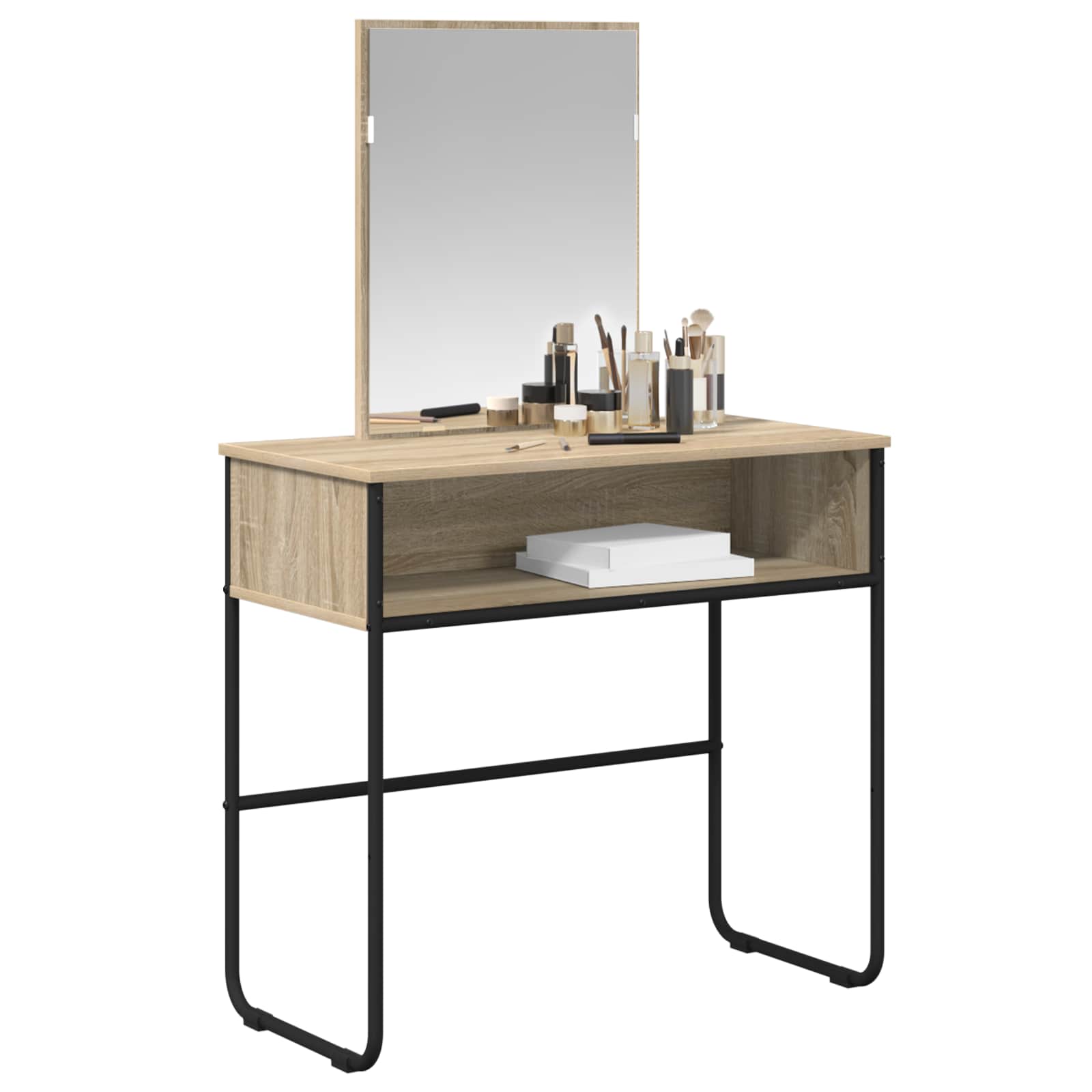 Mesa de vestir com prateleira carvalho sonoma 81 x 40 x 131 cm