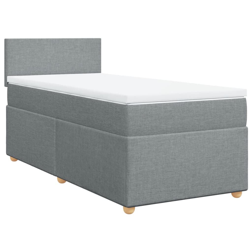 Cama com molas/colchão 90x190 cm tecido cinzento-claro