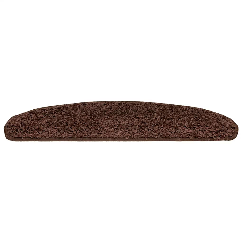 Tapetes de escada 20 peças 65x21x4 cm marrom semicircular grande