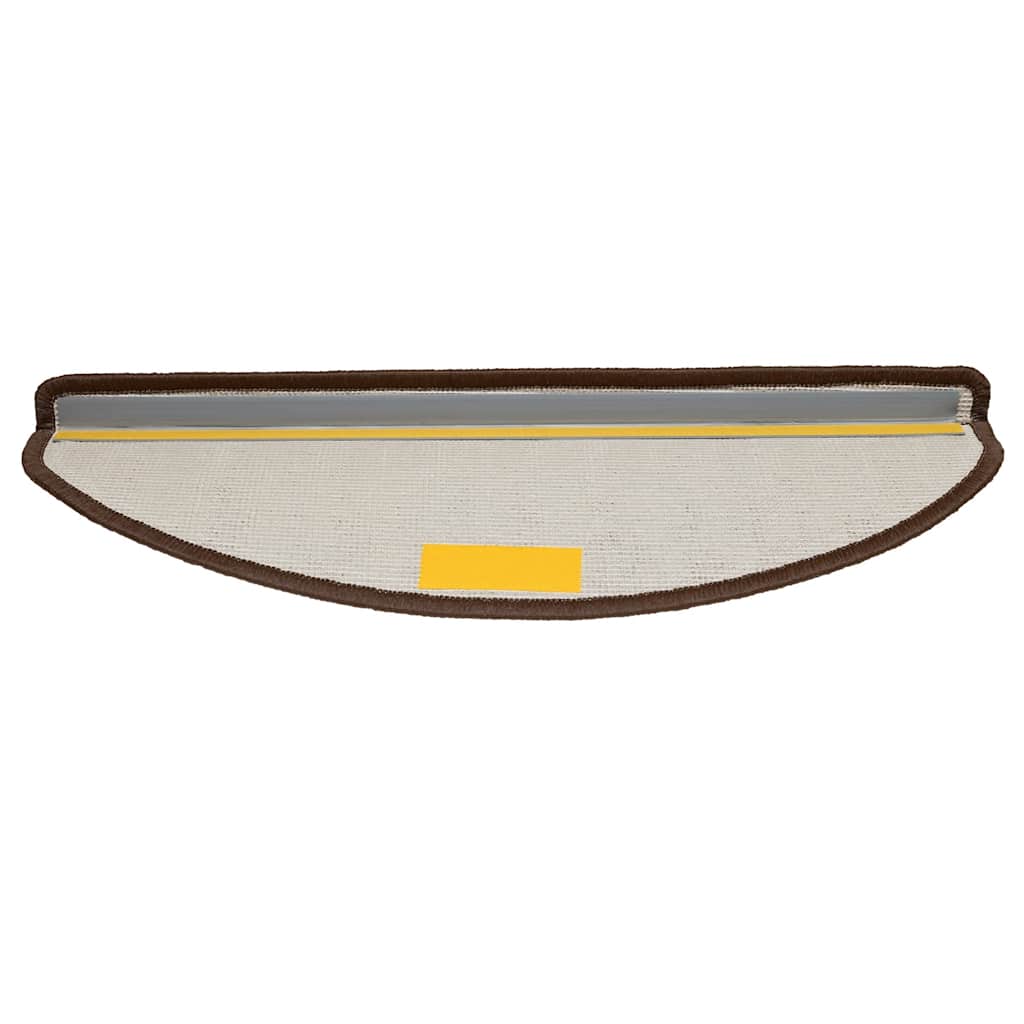 Tapetes de escada 20 peças 65x21x4 cm marrom semicircular grande