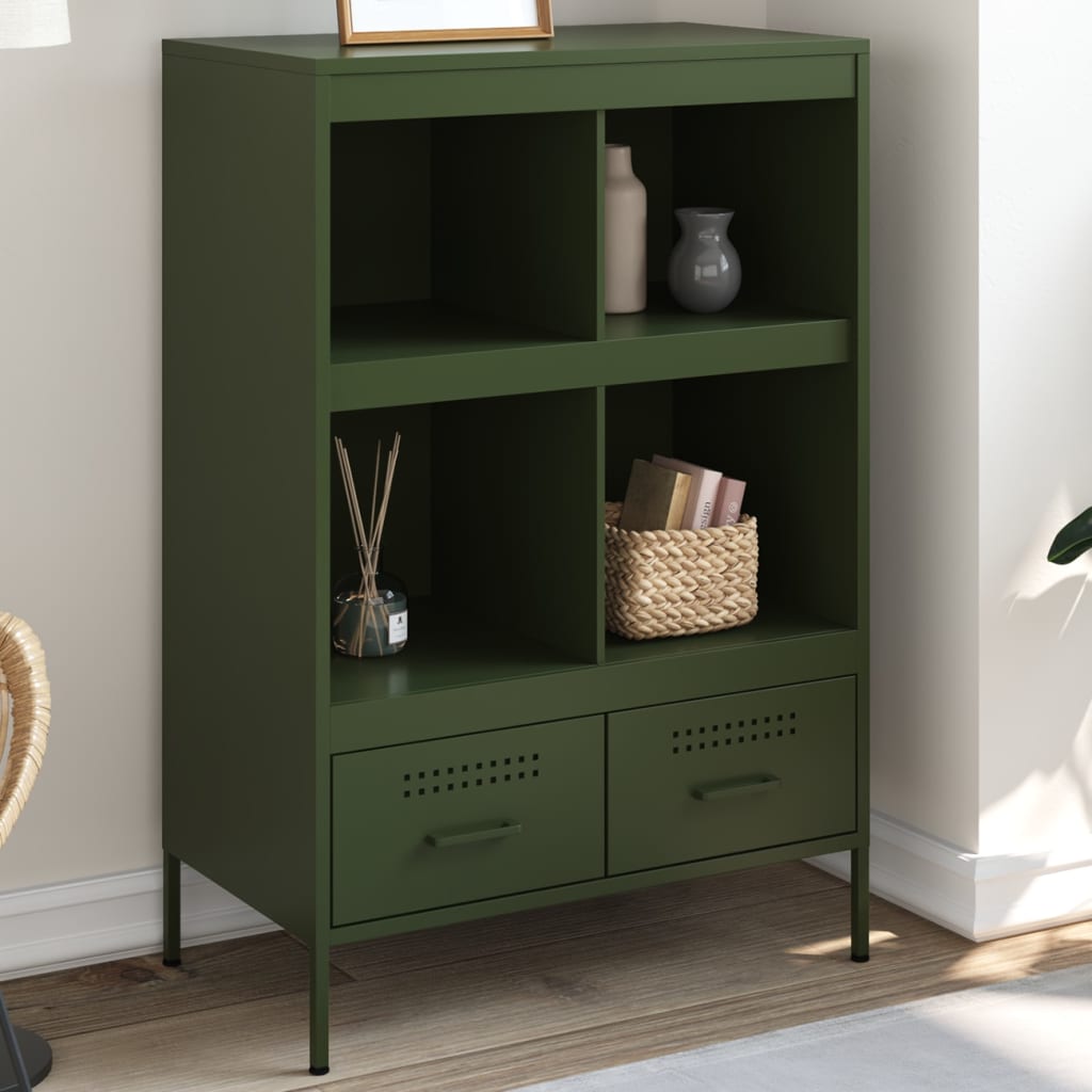 Móvel alto 68x39x101,5 cm aço verde azeitona