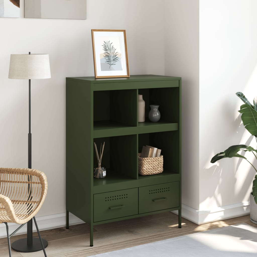 Móvel alto 68x39x101,5 cm aço verde azeitona