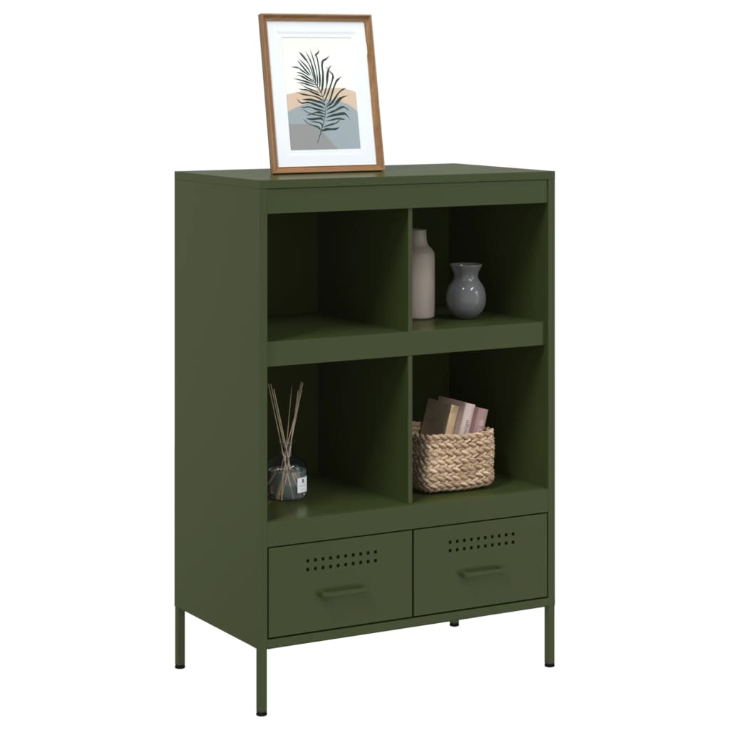 Móvel alto 68x39x101,5 cm aço verde azeitona