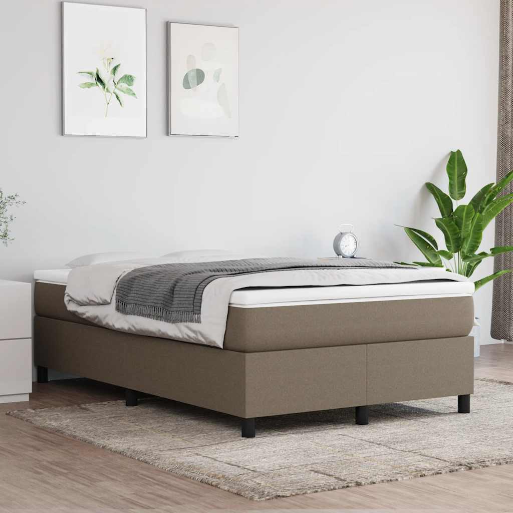 Estrutura de cama com molas sem colchão 120x200 cm tecido cinza-acastanhado