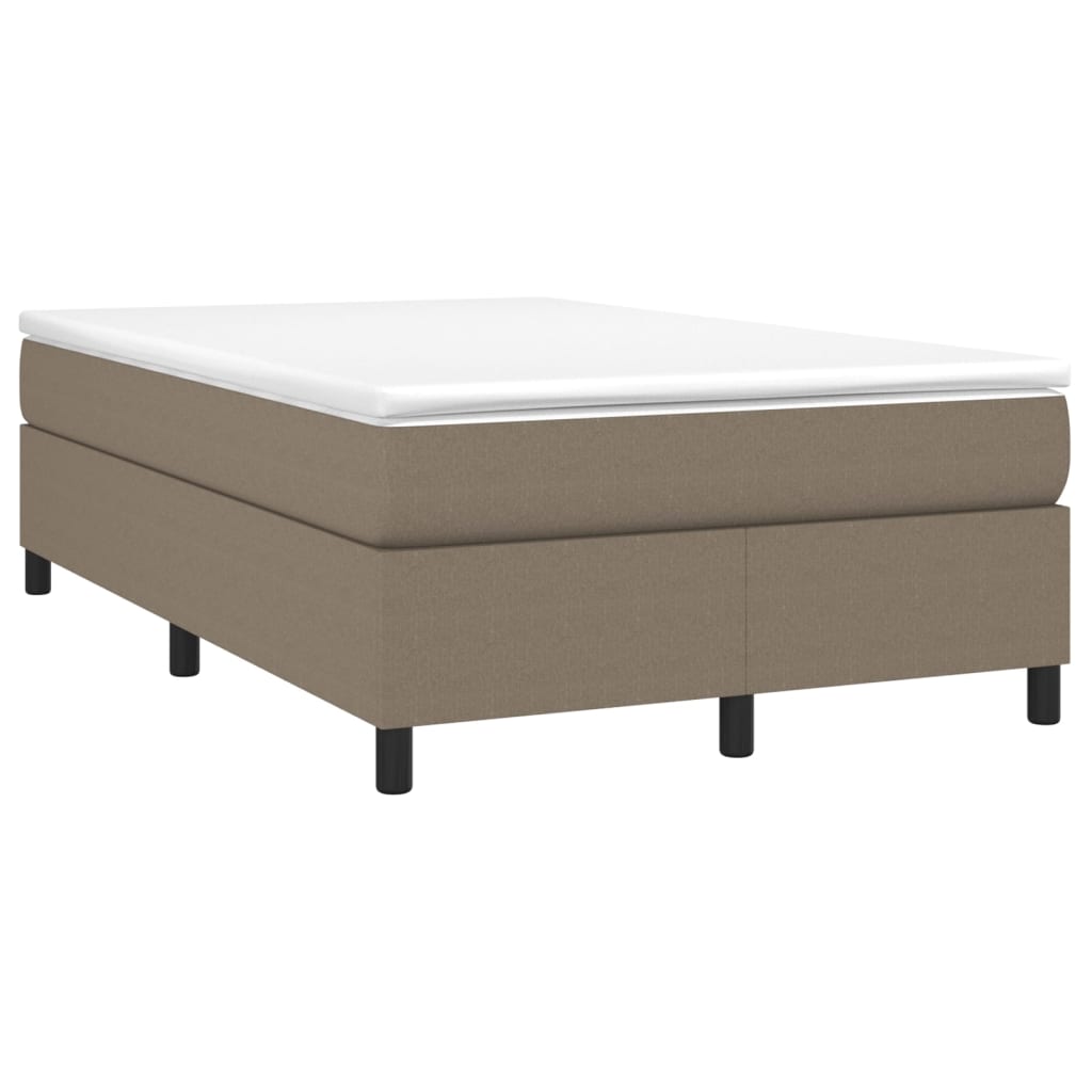 Estrutura de cama com molas sem colchão 120x200 cm tecido cinza-acastanhado