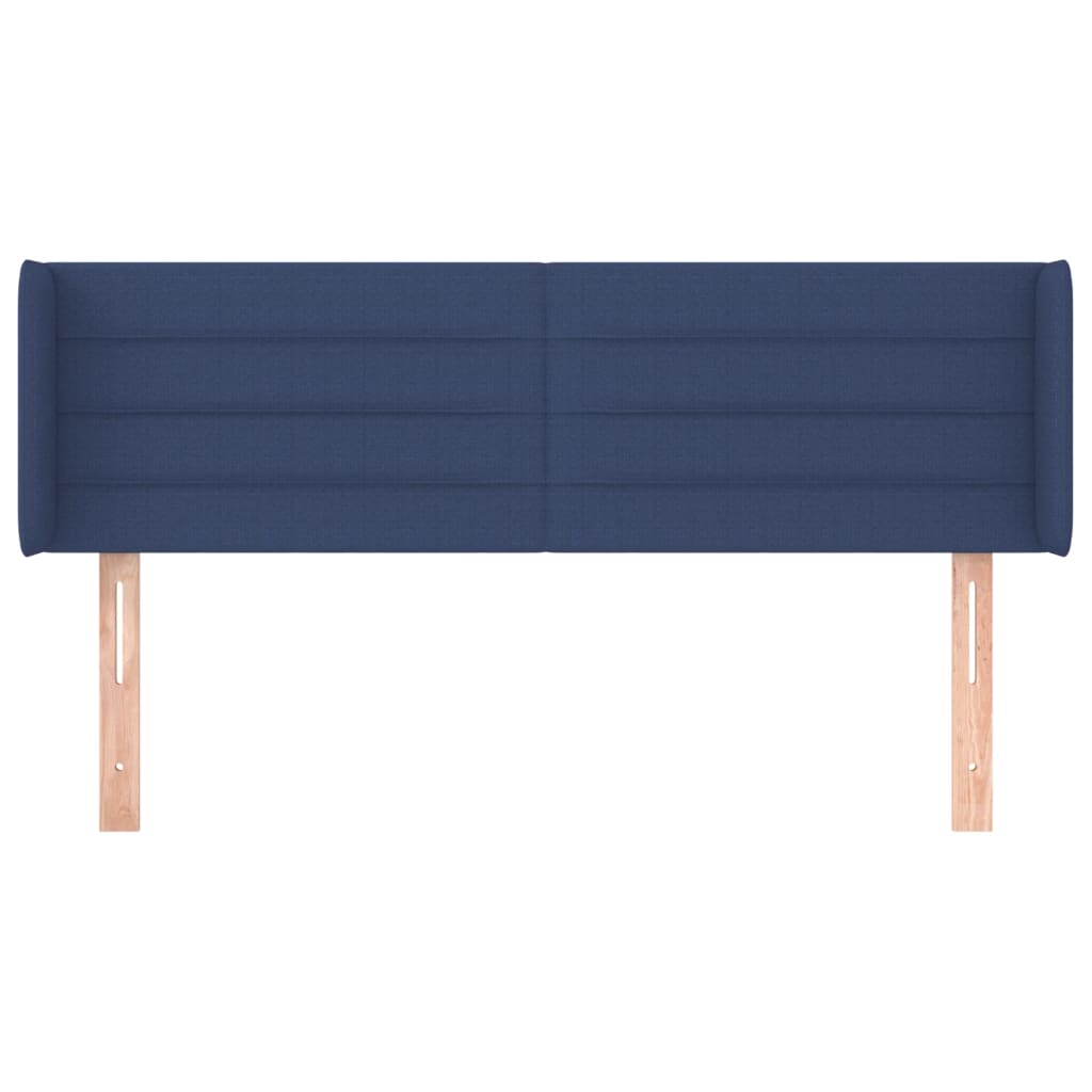 Cabeceira de cama c/ abas tecido 147x16x78/88 cm azul