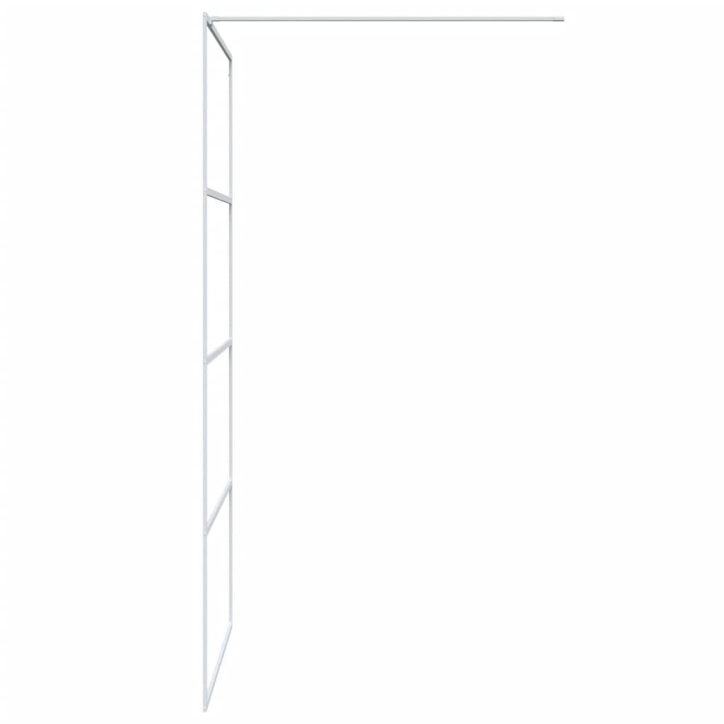 Divisória de chuveiro branco 100x195 cm vidro esg transparente