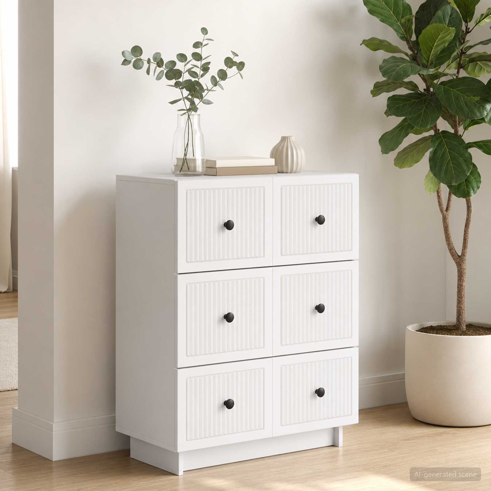 Gabinete de gavetas branco 66 x 34,5 x 90 cm