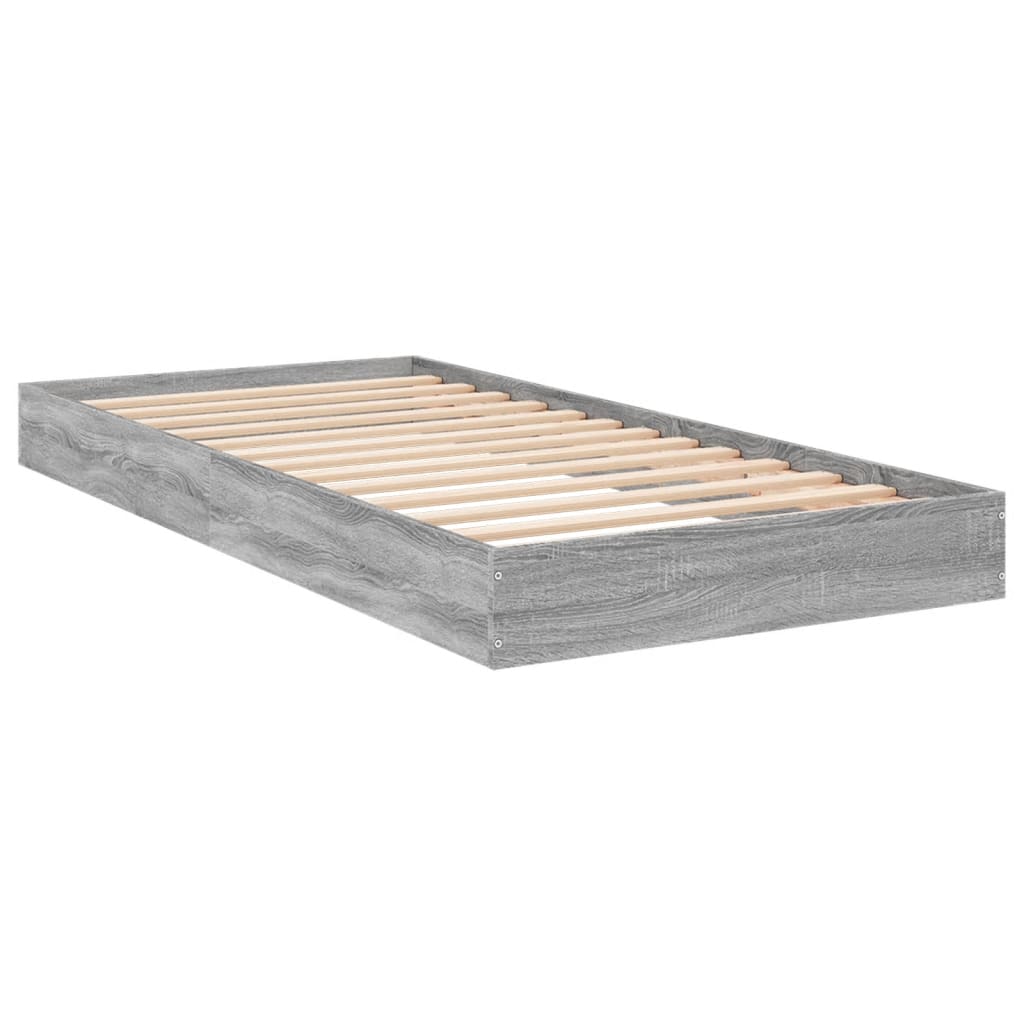 Estrutura cama 75x190 cm derivados de madeira cinzento sonoma