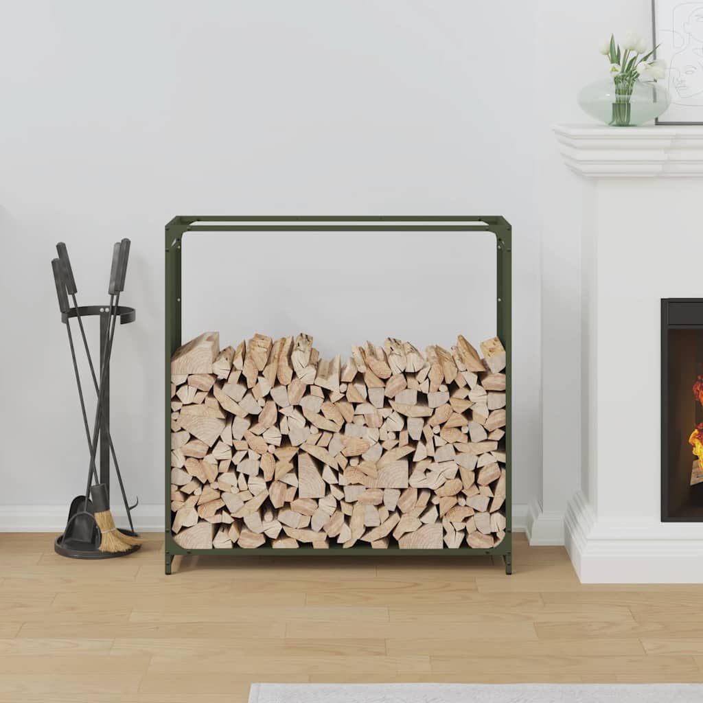 Suporte para lenha aço laminado a frio verde azeitona