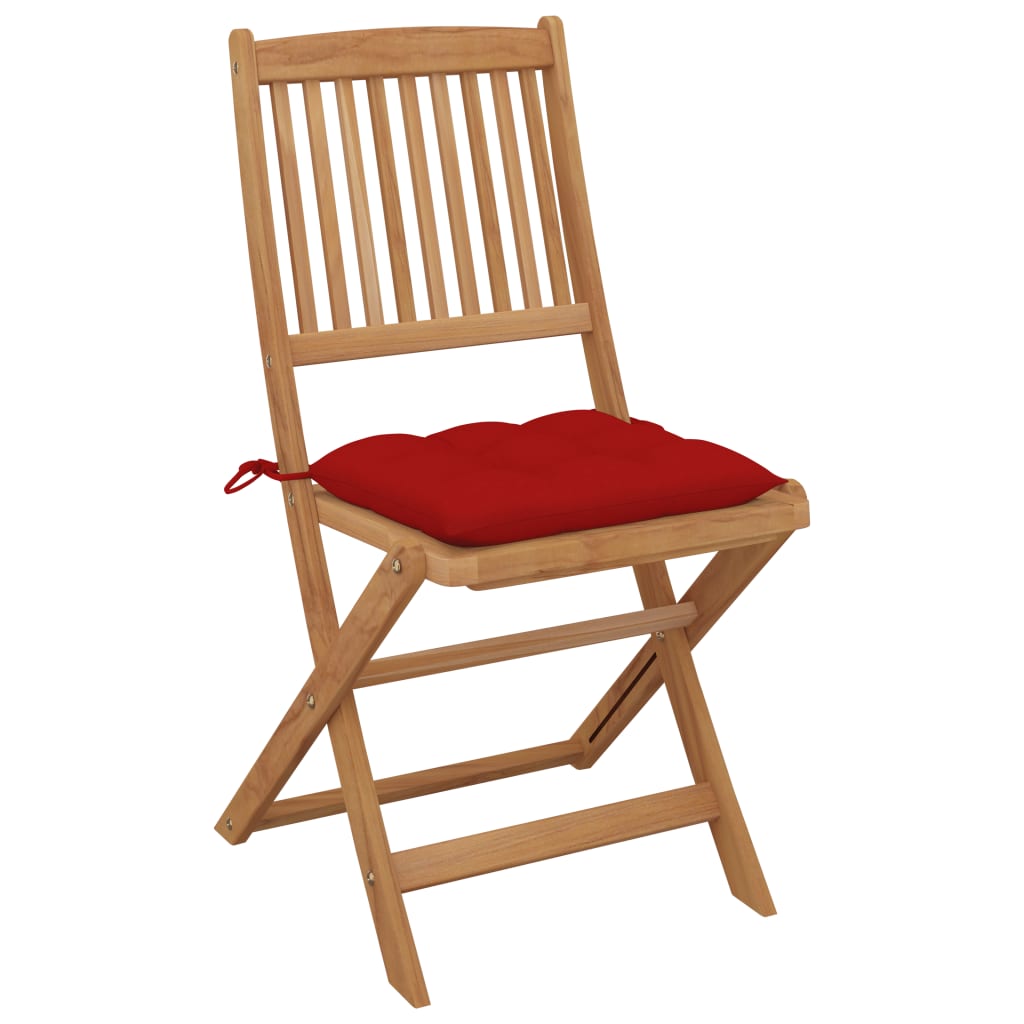 Cadeiras de jardim dobráveis c/ almofadões 6 pcs acácia maciça