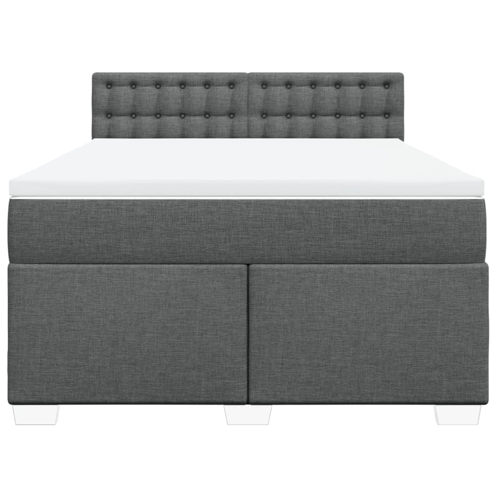 Cama com molas/colchão 160x200 cm tecido cinzento-escuro