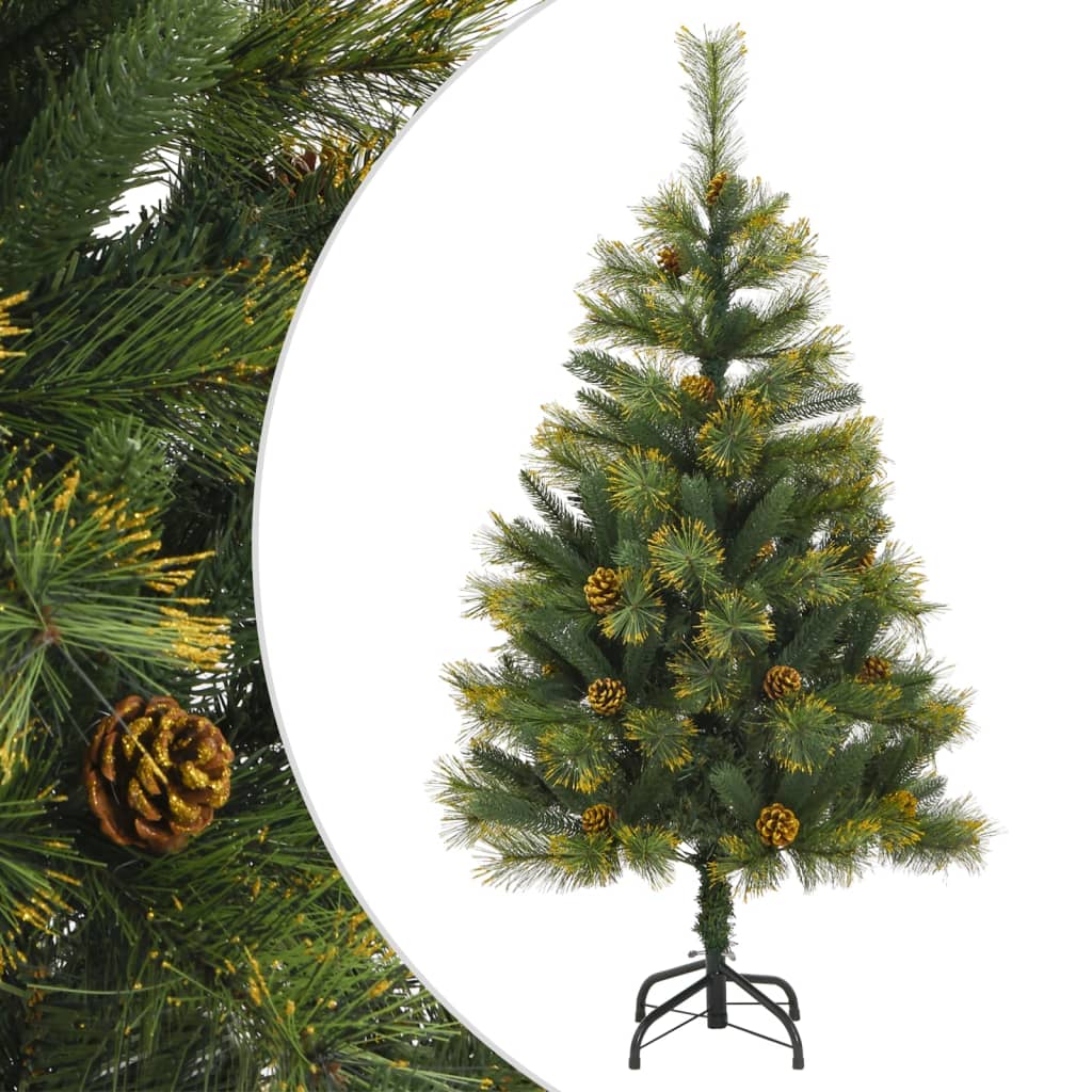 Árvore de natal artificial articulada com pinhas 150 cm