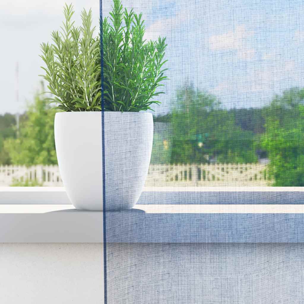 Cortinas de voile com bolsos para varão 2 pcs azul real